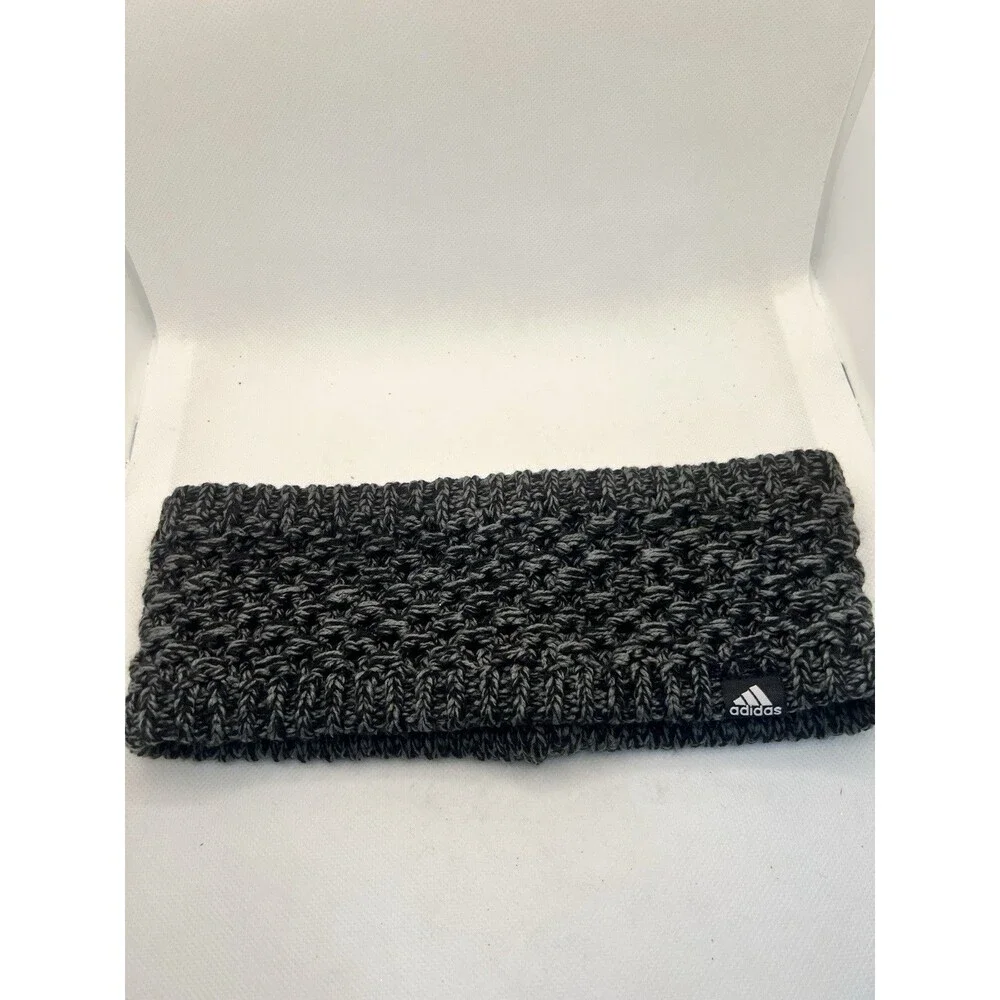 Adidas Knit Fleece Lined Headband blue black winter gray women's